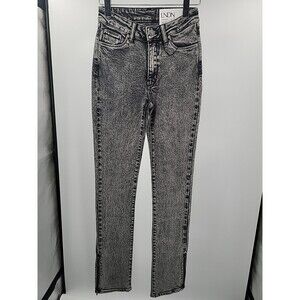 NWT LNDN Landon Denim Gray Ankle Zip Straight Leg Jeans Women Size 25